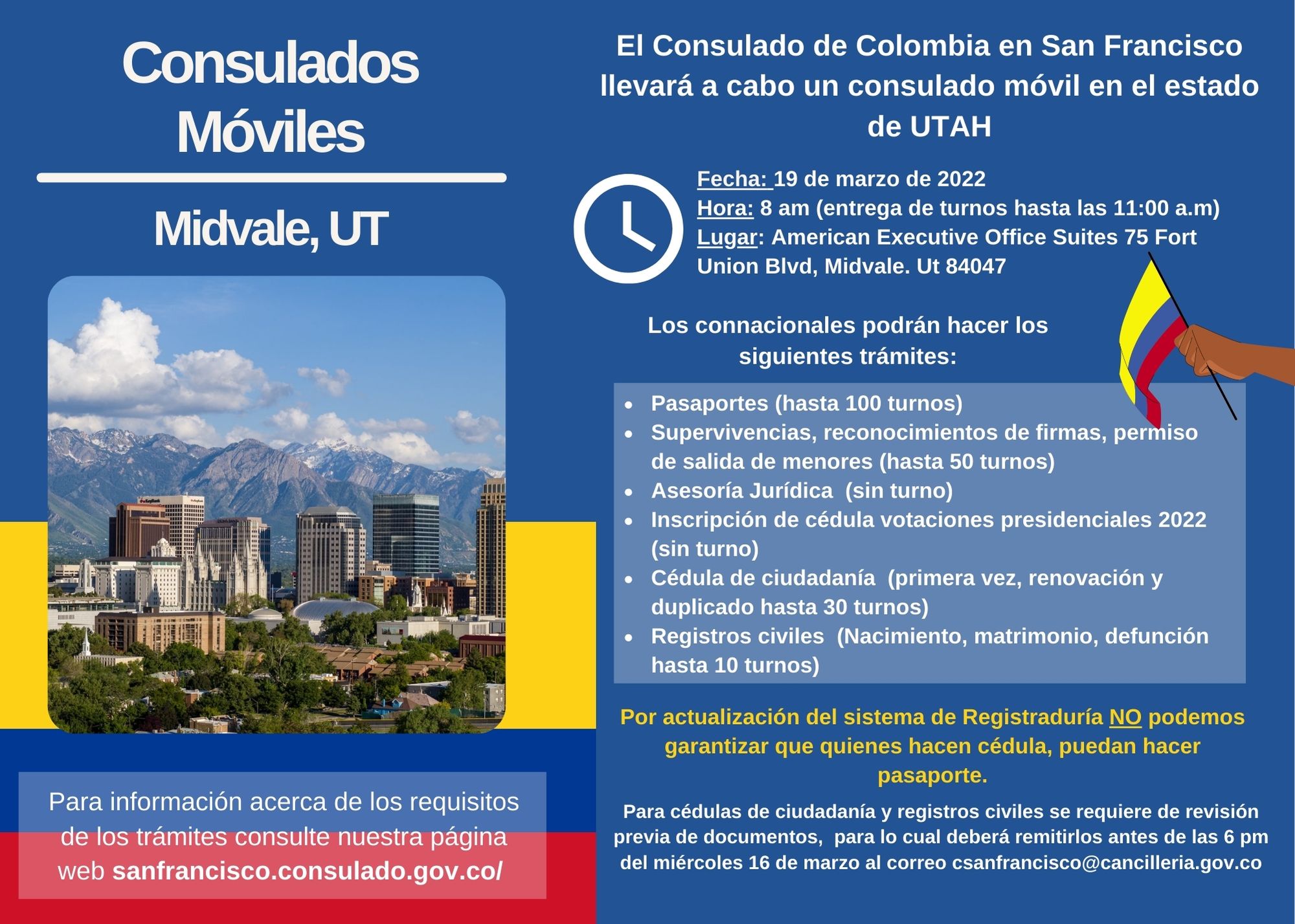 Consulado móvil a Utah Consulado de Colombia